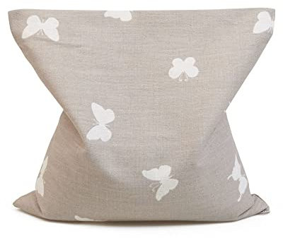 GRÜNSPECHT Rapssamen-Kissen 19x19cm, Wärmekissen für Nacken, Bauch & Rücken, Bezug aus 100% Baumwolle, für Mikrowelle & Backofen, Schmetterlinge braun (107-V1)