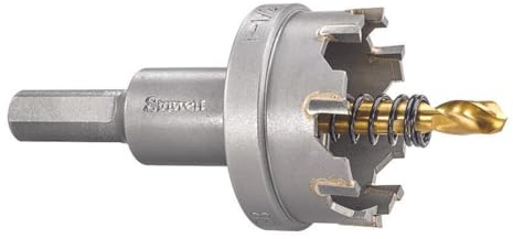 Starrett Tungsten Carbide Tipped Hole Saw - SM38 Sheet Metal Cutter With Arbor & Pilot Drill Bit - For Drilling Stainless Steel Aluminum Alloy - 38 mm