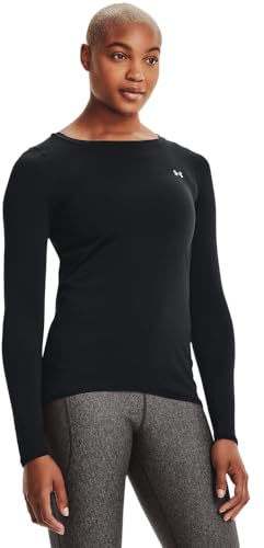 Under Armour UA HG Armour Long Sleeve, Maglia a Maniche Lunghe Donna, Nero (Black - 001), XS