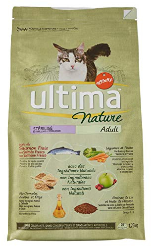 Ultima Nature Cibo per Gatti Adulti Sterilizzati con Salmone, 1250g