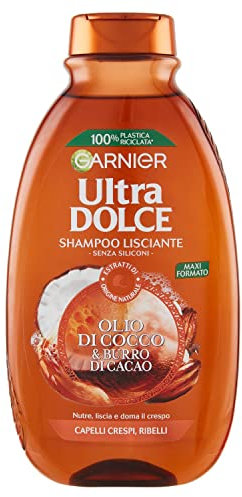 Garnier Shampoo Ultra Dolce Olio di Cocco e Burro di Cacao, Shampoo per Capelli Crespi, 300 ml