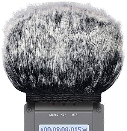 SUNMON Microphone Windscreen Muff for Zoom H4N Pro Portable Digital Recorders - Outdoor Mic Windshield Wind Cover Pop Filter