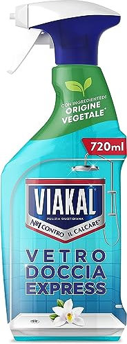 Viakal Vetro Doccia Express Spray Anticalcare, Confezione da 750ml, Tecnologia Anti-Goccia, Elimina Fino Al 100% Di Calcare e Residui di Sapone, Senza Rischiacquo, con Ingredienti Vegetali