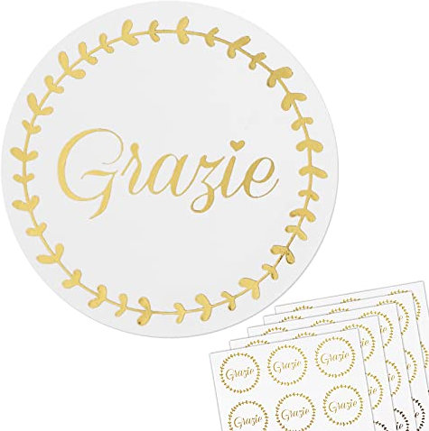 120Pz Etichette Adesive Grazie Adesivi Decorativi Rotondi Autoadesivi Chiudipacco Adesivi Thank You Sacchetti Regalo Scatoline Buste Bomboniere Decorazione Scrapbooking Biglietti d’auguri