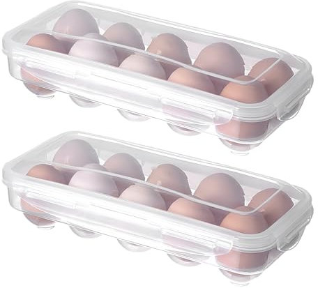 Nizirioo 2 Stück Eierbox, Eier Aufbewahrung Kühlschrank Für 10 Eier, Eierbehälter Für Kühlschrank, Eierhalter Kühlschrank Eieraufbewahrer Kühlschrank Eierhalter Eieraufbewahrungsboxen Für Kühlschrank