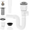 Dachiy Tubo Di Scarico Flessibile, Sifone Per Lavandino, Diametro: 32 mm, Guarnizione Dell'odore Per Lavabo, Non Sono Necessari Strumenti Per Il Montaggio, Allungabile Da 230-800 Mm