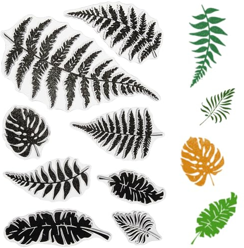 CRASPIRE Leaf Clear Rubber Stamps Plants Ferns Turtleback Leaf Reusable Retro Transparent Silicone Stamp Seals for Journaling Card Making Scrapbooking Photo Album Decorative DIY