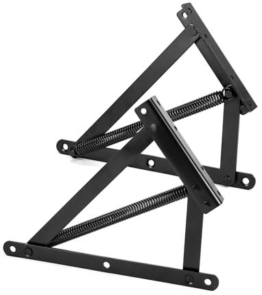 QWORK® 1 paire charnière de levage – mécanisme de levage de rangement pour canapé-lit avec angle d'ouverture de 90 °– acier