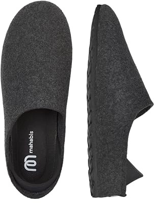 mahabis | Unisex Slippers | Lite Collection | Vegan | Ultra Lightweight | EVA Sole | Bold Colourful Design | Lining Free | Slate & Black | Size 10-10.5