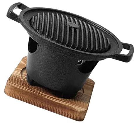 ANDRESLAD Rejilla De Asado Para Estufa De Barbacoa Interior Horno De Grill Compacto Para BBQ Set De Parrilla Con Plato Japoné y Base De Ideal Para Cocina Doméstica