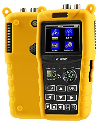 Satellitfinder, VF 6800P Satellitsökare DVB-T2 DVB-S2 DVB-C MPEG4 Digital satellitsökmätare 2,4 tums LCD HD for TV-mottagare,för att ställa in parabol