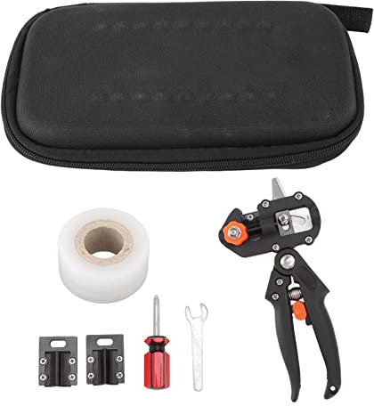 Injerto tijeras de tijera injerto de jardín injerto de puñal de frutas de la fruta de la rama con bolsa de almacenamiento de película blanca acero inoxidable premium vida larga