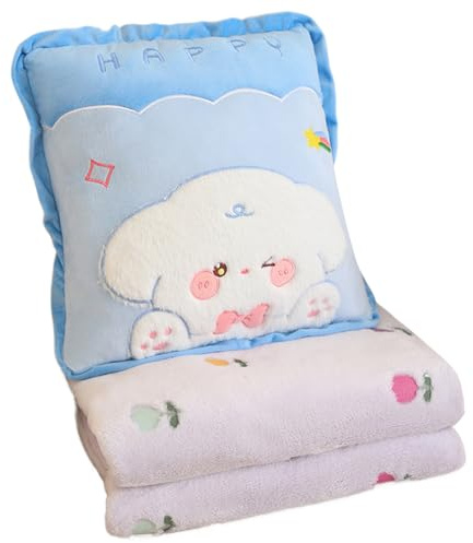 Qsvbeeqj 40cm Manta de Almohada Plegable Cómoda Suave Felpa 2 En 1 Acolchado Edredón Para Hogar Y Oficina