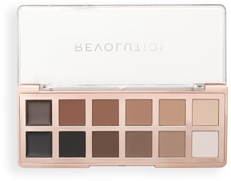 Revolution The Master Icon Matte Nudes Palette – Palette di 12 ombretti Nude opachi ad alta pigmentazione, Vegan & Cruelty-Free