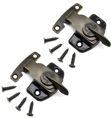 FDXGYH 2 Pack Dining Table Lock Heavy Duty Align-N-Lock Table Locks Leaf Buckle Connector with Screws for Extension Tables/Computer Workstations and Conference [Bronze]