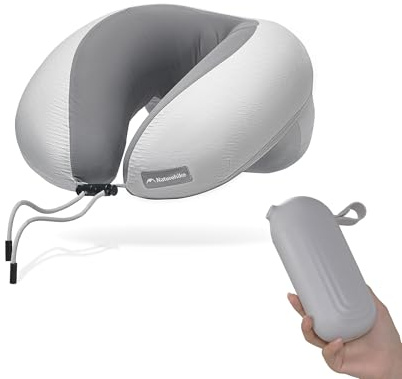 Naturehike Cuscino da Collo Aereo Gonfiabile, Cuscino Gonfiabile da Viaggio ad Aria, Cuscino Cervicale Leggero Adulto per Aereo, Treno, Ufficio (Grigio)