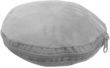 Gogogmee Pochette Chauffe-Mains Ronde 20 CM en Peluche Grise, Housse Isotherme Douce Anti-Brûlure Fermeture Éclair, Étui Isolant pour Chauffe-Mains Électriques, Protection Hiver Maison et