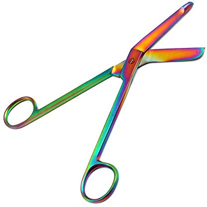 LAJA IMPORTS Lister Bandage Scissors 7.25 Stainless Steel With Multi Color Rainbow Titanium Coating