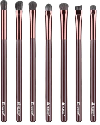 7Pcs Eye Makeup Brushes Set, Eyeshadow Brush, Professional Eye Brush for shadow lip Angled Eyeliner Eyebrows, Soft Hairs and Wood Handle