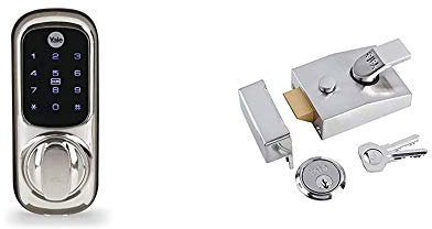 Yale Smart Living YD-01-CON-NOMOD-CH Keyless Connected Ready Smart Door Lock, Touch Keypad, Compatible with Alexa, Chrome & P-89-CH-CH-60 Deadlocking Nightlatch, 60 mm Backset