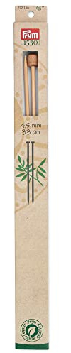 Prym 222116 Aiguilles à tricoter bambou 33 cm 4,50 mm, naturelle