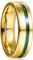 NUNCAD Malachit Stein Ring für Herren Damen Gold Damenring aus Wolfram mit Stein Grün Verlobungsringe, Freundschaftsringe & Partnerringe Größe 62