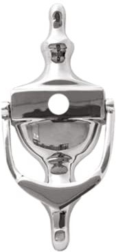 UAP Door Knockers - 6 Victorian Urn Door Knocker with Hole for a Door Viewer (Spy Hole) for Front Door with Bolt Through Fixings, Traditional Victorian Urn Style (Polished Chrome)