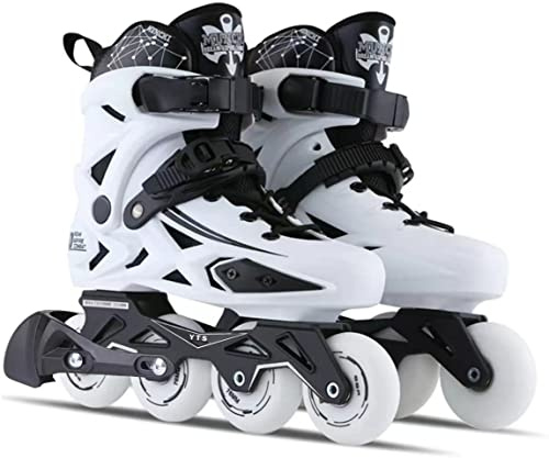 Fitness Inline Skates, Outdoor 4 Wheel Speed Racing Roller Skates for Men Women Adult (Men 9.5/Women 10.5, White 43)