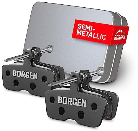 Borgen 2 Pares de Pastillas de Freno de Disco Bicicleta - Apto para Code (2011-2014), Code R - Semi-Metálico Compatible con Pastillas de Freno AVID SRAM