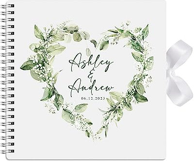 Large Personalised Wedding Guest Book Keepsakes,Signature Scrapbook, Photo Album Wedding Couple - 30cm x 30 cm - 40 Sheets