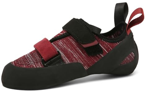 ZHENSI Chaussures d'escalade Hommes Femmes Intérieur Débutants Escalade Bloc Chaussures D'entraînement,Rouge,45 EU