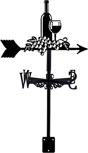 RKYRRKI Veleta de viento creativa para decoración de copa de vino, clásica, duradera, para exteriores, granja, jardín, patio, techo, veletas