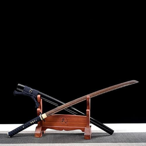 Espada Katana, espada samurái de madera hecha a mano con vaina, Bokken de 103 cm para exhibición, colección de cosplay y entrenamiento de kendo