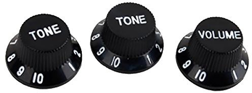 Unbekannt Strat Knopf Set 1 Volume+2 Tone in Schwarz Potiknopf