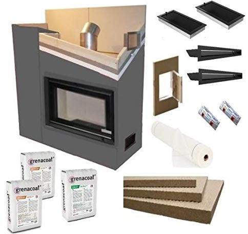 Kaminverkleidung Kaminbausatz - Komplett SET 2 groß | schwarz