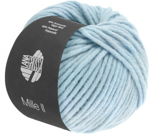 LANA GROSSA Mille II | Strapazierfähiges Mischgarn mit Merinowolle, waschmaschinenfest | Handstrickgarn aus 50% Schurwolle & 50% Acryl | 50g Wolle zum Stricken & Häkeln | 55m Garn FB85