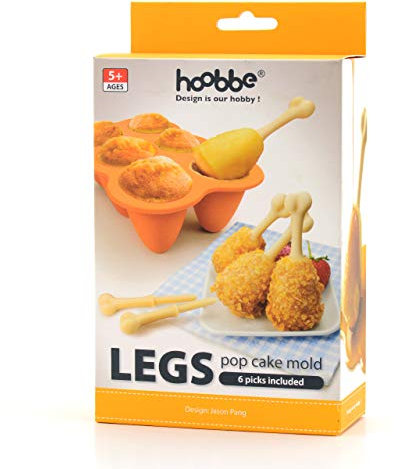 CKB LTD® Stampo in silicone a forma di gambe di pollo fritto per torte e pop – crea 6 cake pops con bastoncini per lecca lecca a forma di osso