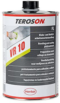 TEROSON VR 10, rengöringsmedel för förbehandling av självhäftande ytor, rengöringsmedel för komponenter baserat på tvättbensin, bilrengöring för fordonsfönster och delar, 1 x 1 l