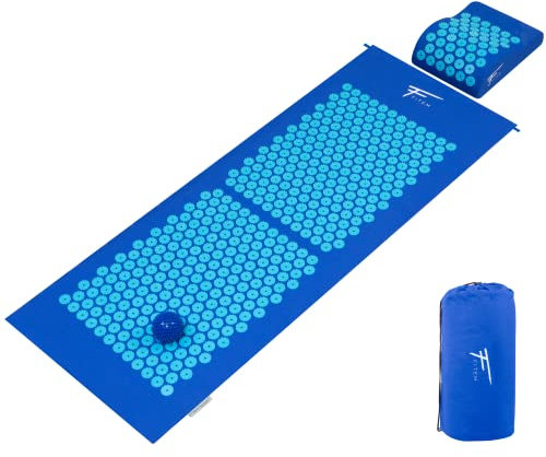 Fitem - XL Akupressurmatte mit Kissen - Massage - lindert Rücken und Nackenschmerzen - Ischias - Entspannung und reduziert Schlaflosigkeit