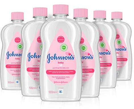 Johnson's Baby Oil 500ml Double Moisture Healthy Skin 6 Pack