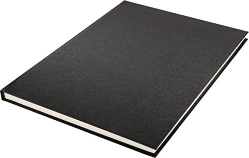 Notizbuch Kangaro A4 Blanko, Schwarz Leinen-Cover, 80 Blatt, 140 g cremeweiss Papier