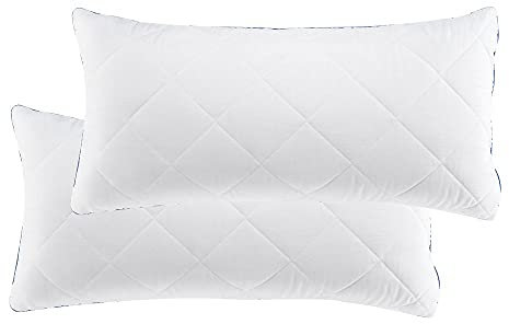 Schlafwohl Basic® Taschenfederkern Kopfkissen (80x40 cm / 2er Set) • Kissen mit abnehmbarem Kissenbezug • Schlafkissen mit Taschenfedern • Bettkissen für den idealen Schlafkomfort