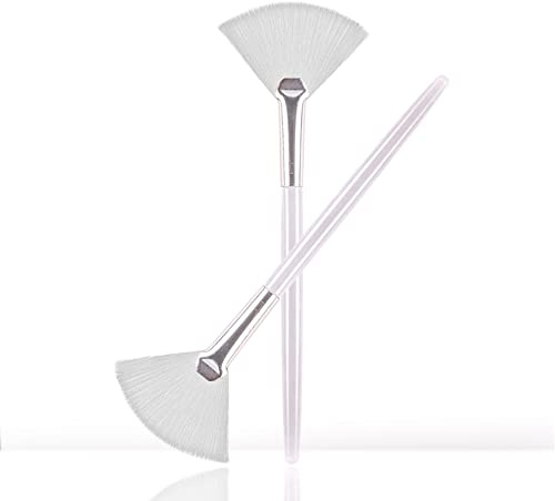 Soft 'N Style Taklon Fan Mask Brush Acid Applicator for Glycolic Peel/Masques (2, white)