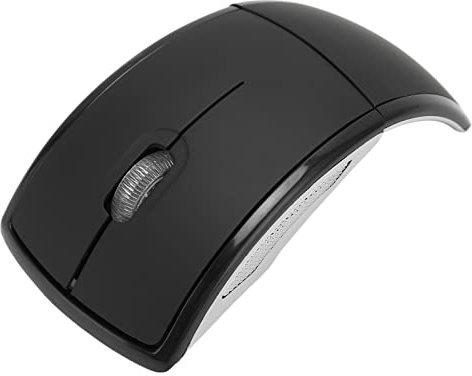 Lazmin112 Ratón Inalámbrico, 2.4G 1600dpi Ratón Compacto Plegable 10 Metros Rango de Control Inalámbrico Ratón para Juegos de Oficina Mate para PC Portátil Computadora Portátil(Negro)