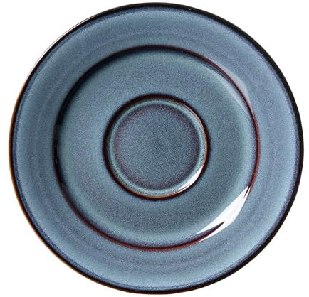 Ritzenhoff & Breker Bali Kaffeeuntertasse, 15 cm, Runde Untertasse mit Farbverlaufstruktur, Reaktivglasur, Passend für Kaffeetasse (220 ml), Steinzeug, Blau