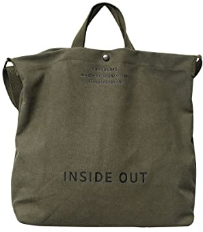 UICIOP Bolso de mano de lona para mujer, bolso de trabajo informal cruzado con asa superior, Verde(Military Green), Talla única