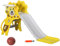 AIYAPLAY Kids Slide 3 in 1 Freestanding Toddler Slide with Climber, Basketball Hoop, Basketball, Lion-Themed for Ages 18-36 Months - Yellow