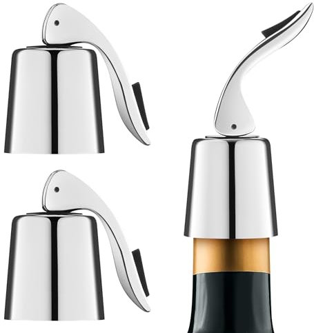 Gimars 2PCS Tapones para Vino Espumoso, Tapones de Acero Inoxidable para Vino Espumoso, Tapón Hermético Profesional Reutilizable, Tapón para Botellas de Vino Espumoso Champagne