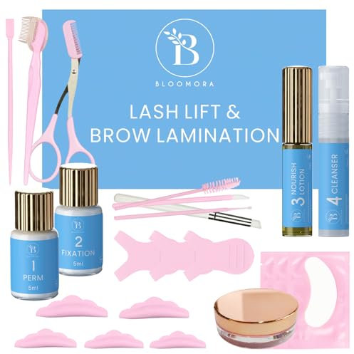 Kit Rehaussement de Cils, Kit de Lamination des Sourcils, Solution 2 en 1, Durée de 6-8 Semaines, 15 Applications, Kit de Permanente DIY pour les Cils et les Sourcils, Lash Lift, Rehaussement Cils