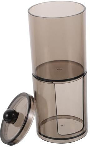Homoyoyo Organizador Doble para Bastoncillos y Discos de Algodón Dispensador Compacto Redondo Negro Caja Transparente para Baño y Viaje Almacenamiento para